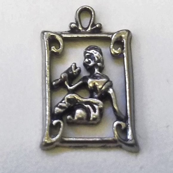 VIRGO laser cut pewter Zodiac sign pendant PENDANT - Picture 4 of 9